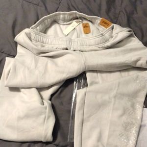 Victoria's Secret (PINK)  campus pant fleece baggy sweatpants, Stone color